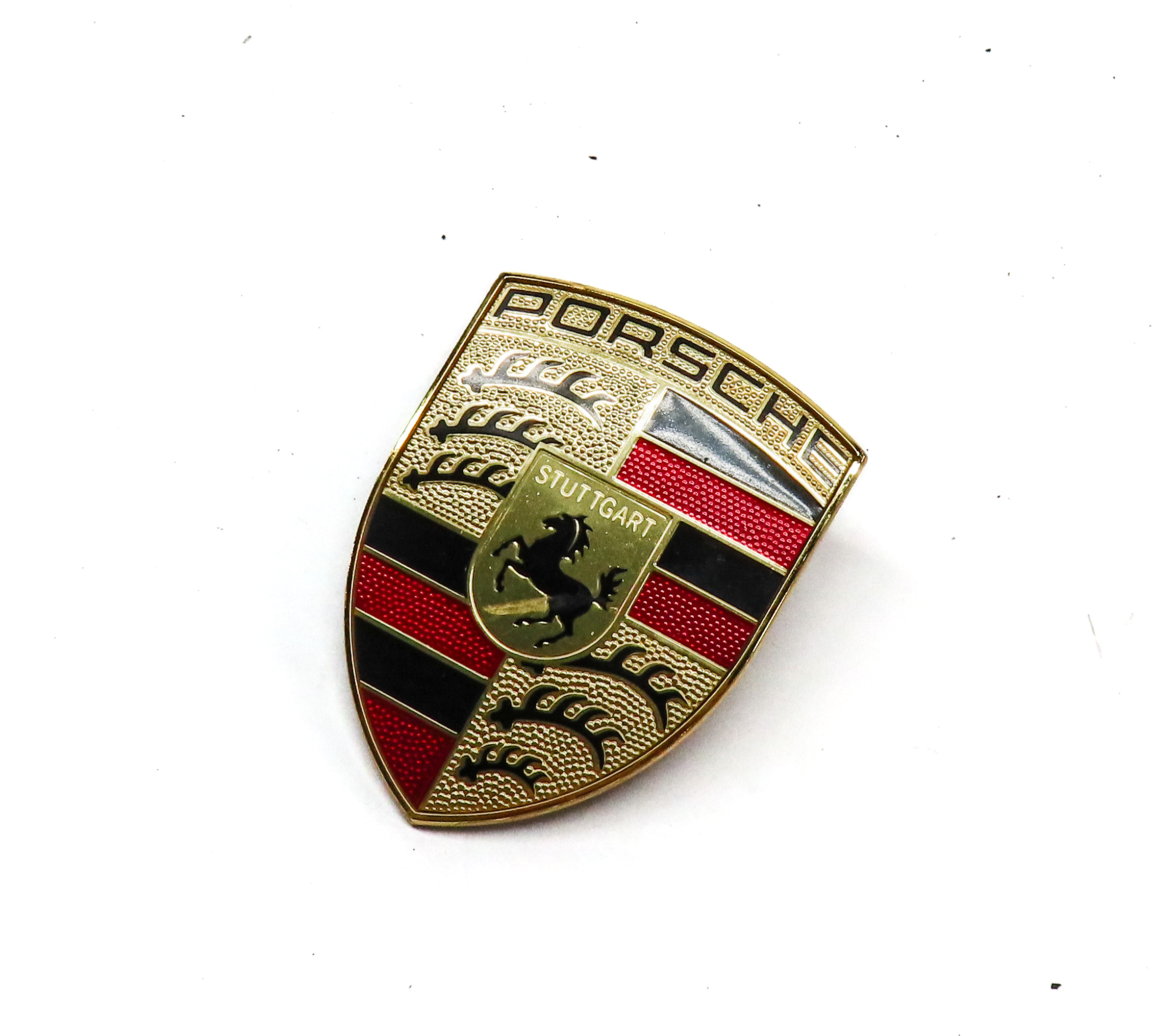 2016 PORSCHE MACAN (95B) FRONT HOOD EMBLEM BADGE NAMEPLATE CREST SYMBOL — exact item pictured